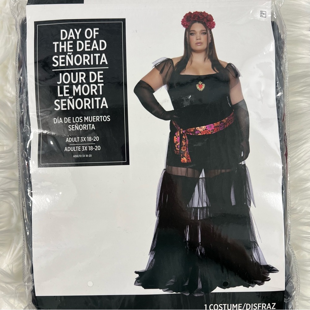 Day of the Dead Señorita Costume dress NEW plus size 3X 18-20 1X 14-16 Halloween